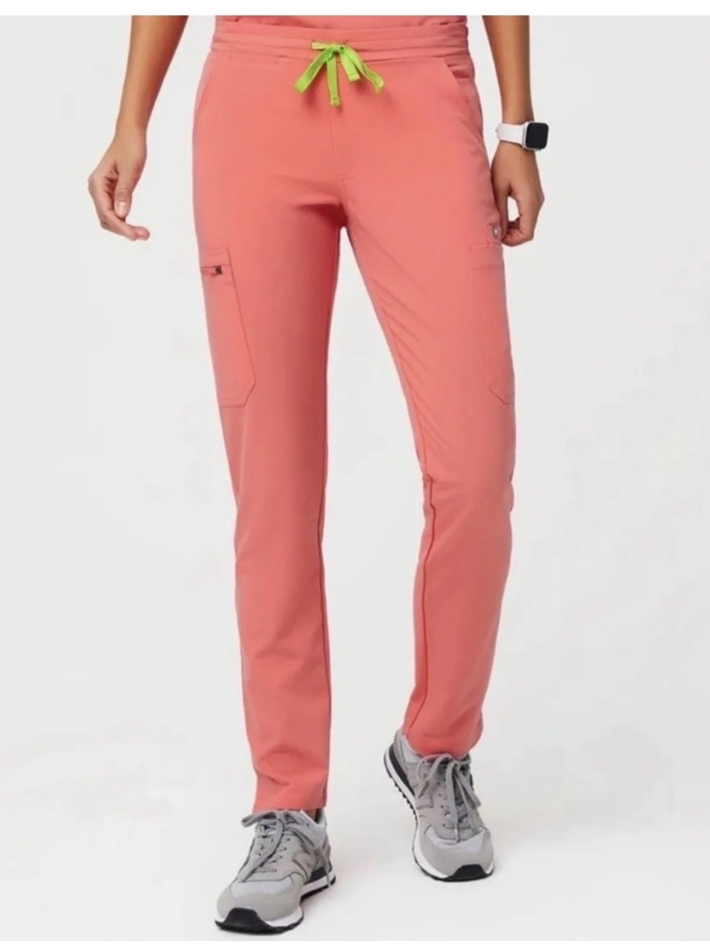 FIGS Hot Coral Zamora Jogger Scrub Pants | Small Petite (S/P) | Limited Edition